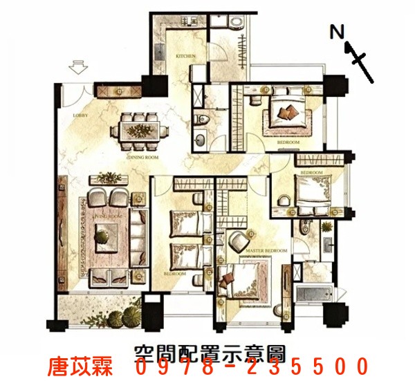 高鐵明日軸朝南視野精裝大四房雙平車照片12