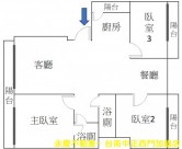 台南火車站前鬧中取靜三房有電梯華廈出租-一層一戶